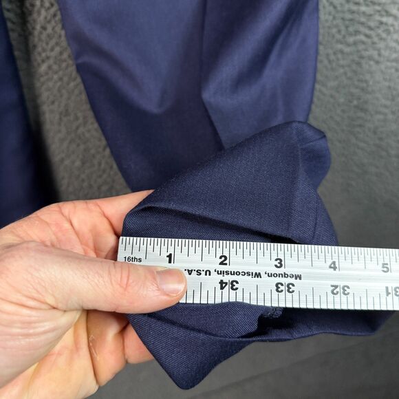 Paul Stuart Pants Mens 36x28 Blue Straight Fit Dress Slacks Wool Formal - Picture 11 of 12